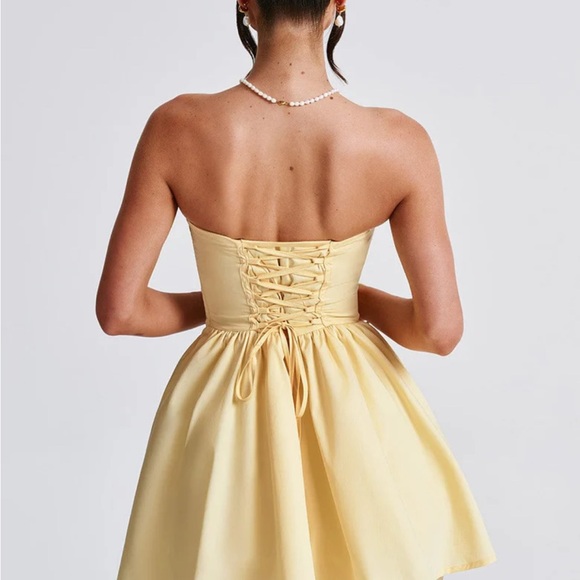 Yellow Strapless Dress (Small) - Picture 2 of 6